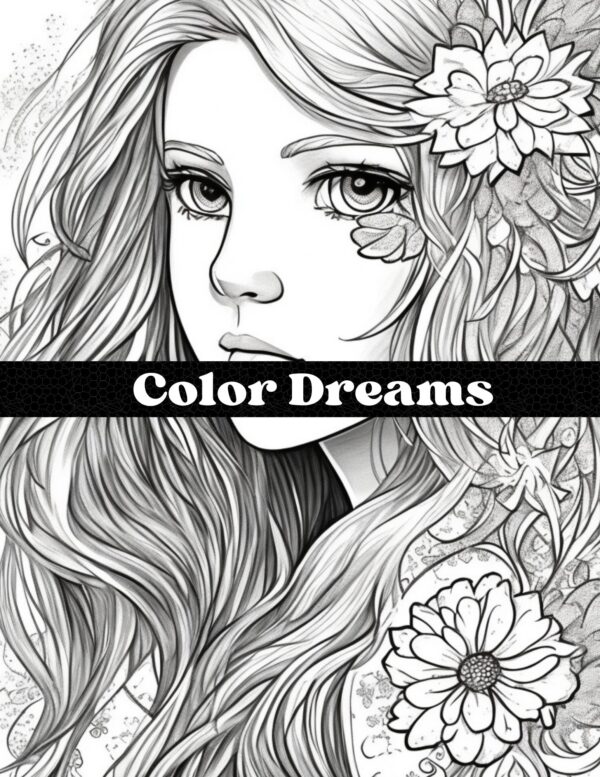 Mujeres y flores para colorear