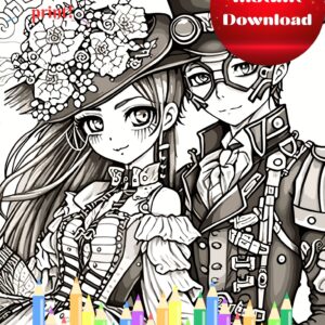 Dibujos de Manga Steampunk para colorear