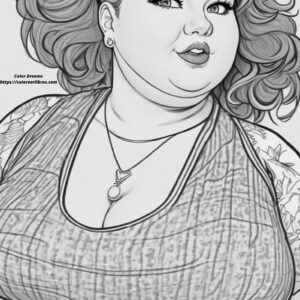 Dibujo de una mujer curvy para colorear