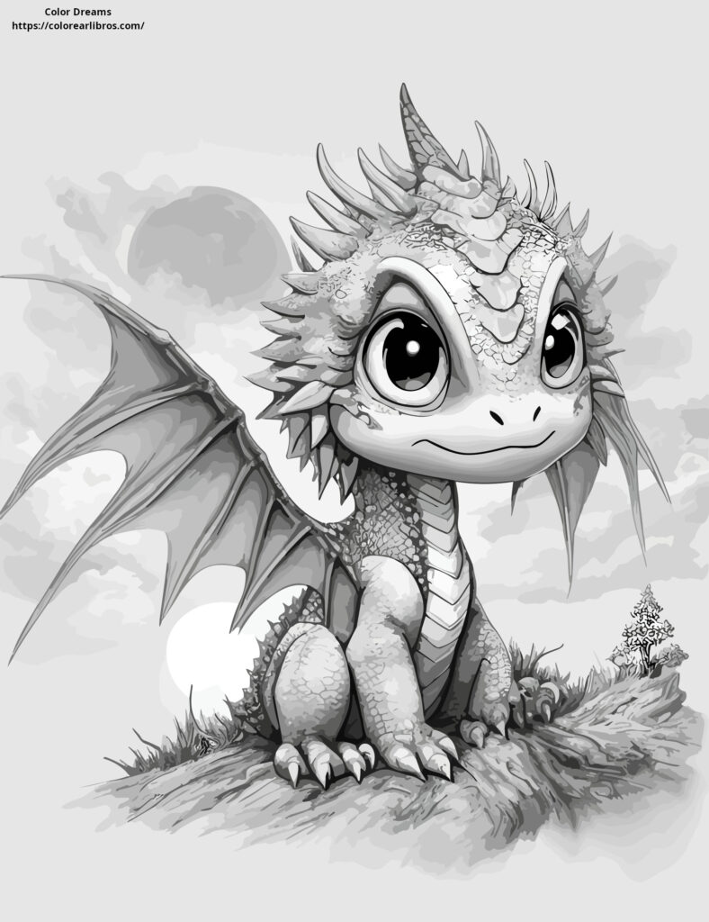 Dragón Bebé para Colorear GRATIS | Escala de Grises | DESCARGA INMEDIATA – Color Dreams drag-n-beb-para-colorear-gratis-escala-de-grises-descarga-inmediata-color-dreams