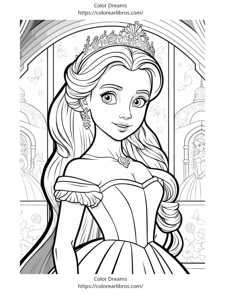 Princesa para colorear GRATIS | DESCARGA INMEDIATA – Color Dreams princesa-para-colorear-gratis-descarga-inmediata-color-dreams