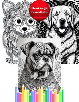 Perros mandalas para colorear