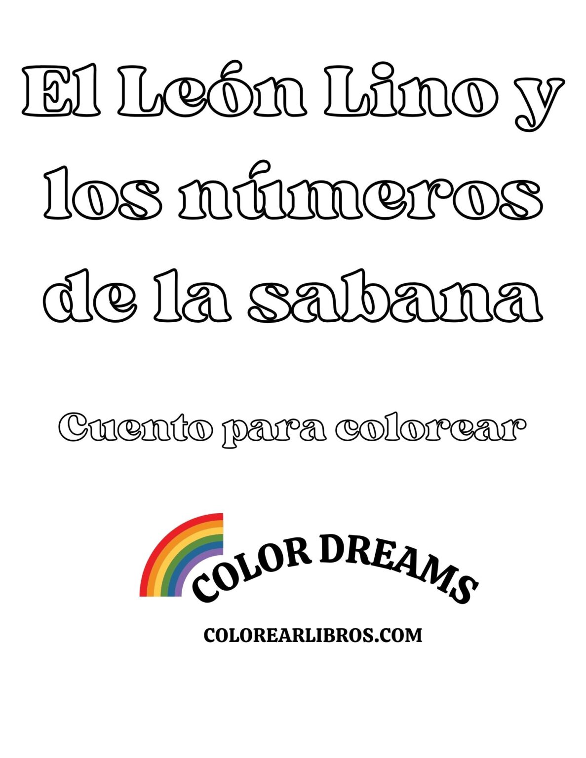 Cuento para colorear: El León Lino y los Números de la Sabana – Color ...